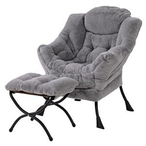 Welnow Modern Lounge Chair with Ottoman Set