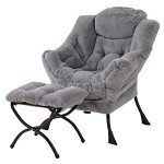 Welnow Modern Lounge Chair with Ottoman Set