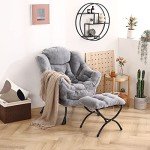 Welnow Modern Lounge Chair with Ottoman Set