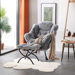 Welnow Modern Lounge Chair with Ottoman Set
