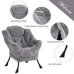 Welnow Modern Lounge Chair with Ottoman Set