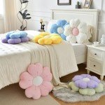 Cute Flower-Shaped Decorative Throw Pillow – 15 Inches