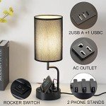 Modern Table Lamp Set with USB Charging Ports