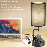 Modern Table Lamp Set with USB Charging Ports