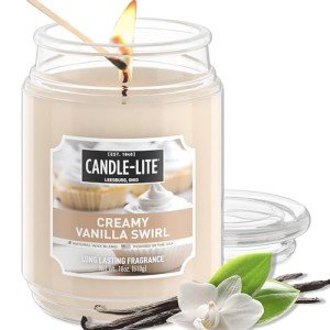 Creamy Vanilla Swirl Scented Candle - 18 oz
