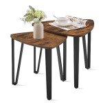 VASAGLE Set of 2 Industrial Nesting Coffee Tables