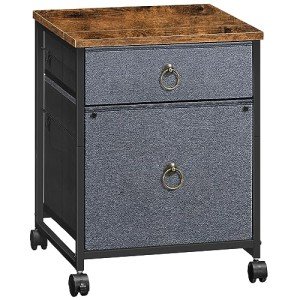 Rustic Mobile File Cabinet with 2 Drawers