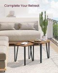 VASAGLE Set of 2 Industrial Nesting Coffee Tables