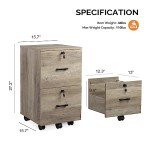 Rustic Gray 2 Drawer Locking File Cabinet