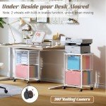 White Rolling File Cabinet with 2 Drawers & Wheels