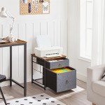 Rustic Mobile File Cabinet with 2 Drawers