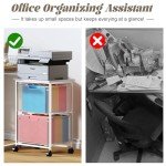 White Rolling File Cabinet with 2 Drawers & Wheels