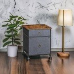 Rustic Mobile File Cabinet with 2 Drawers
