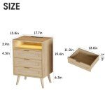 Halitaa Rattan Nightstand with USB Port & Storage
