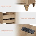 WAMPAT Set of 2 Nightstands with USB Charging