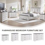 Farmhouse Nightstand with Charging Station and Drawers