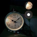 Peakeep 4" Antique Battery Operated Analog Alarm Clock