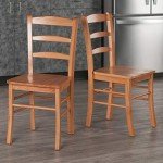 Light Oak Ladder Back Chairs - Set of 2