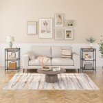 Industrial Tall End Table with Metal Basket