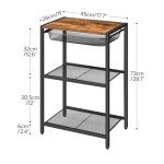 Industrial Tall End Table with Metal Basket