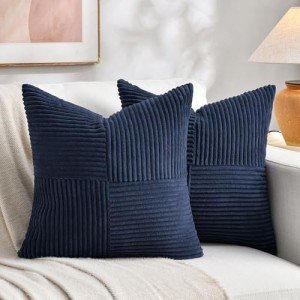 Navy Blue Decorative Throw Pillow Covers - 2 Packs