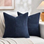 Navy Blue Decorative Throw Pillow Covers - 2 Packs