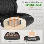 Ergonomic High-Back Executive Leather Office Chair
