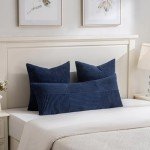 Navy Blue Decorative Throw Pillow Covers - 2 Packs