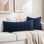 Navy Blue Decorative Throw Pillow Covers - 2 Packs
