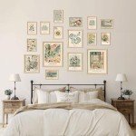 16-Piece Framed Sage Green Wall Art Set