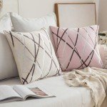 Cozy Chenille Throw Pillow Covers - Set of 2