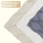 Beige Faux Fur Throw Pillow Covers - Set of 2