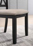 Set of 2 Black Upholstered Dining Chairs
