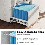 3-Drawer Mobile File Cabinet for Home Office
