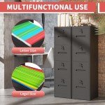 4-Drawer Lockable Metal File Cabinet in Black