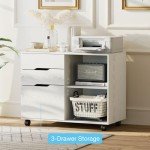 3-Drawer Mobile File Cabinet for Home Office