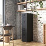 4-Drawer Lockable Metal File Cabinet in Black