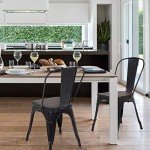 Set of 4 Stackable Metal Dining Chairs