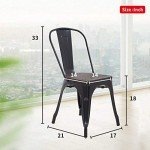Set of 4 Stackable Metal Dining Chairs