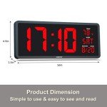 YORTOT 16” LED Wall Clock with Remote Control