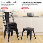 Set of 4 Stackable Metal Dining Chairs