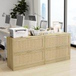 2-Drawer Locking File Cabinet with Printer Stand