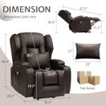 Power Lift Recliner Sofa with Massage and Heat