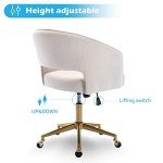 Velvet Swivel Desk Chair with Gold Base
