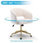 Velvet Swivel Desk Chair with Gold Base