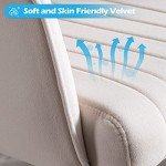 Velvet Swivel Desk Chair with Gold Base