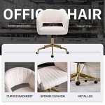 Velvet Swivel Desk Chair with Gold Base