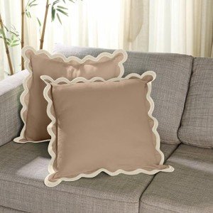 Folkulture Scallop Throw Pillow Covers - Set of 2