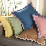 Folkulture Scallop Throw Pillow Covers - Set of 2