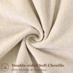 Beige Chenille Throw Pillow Covers Set of 2